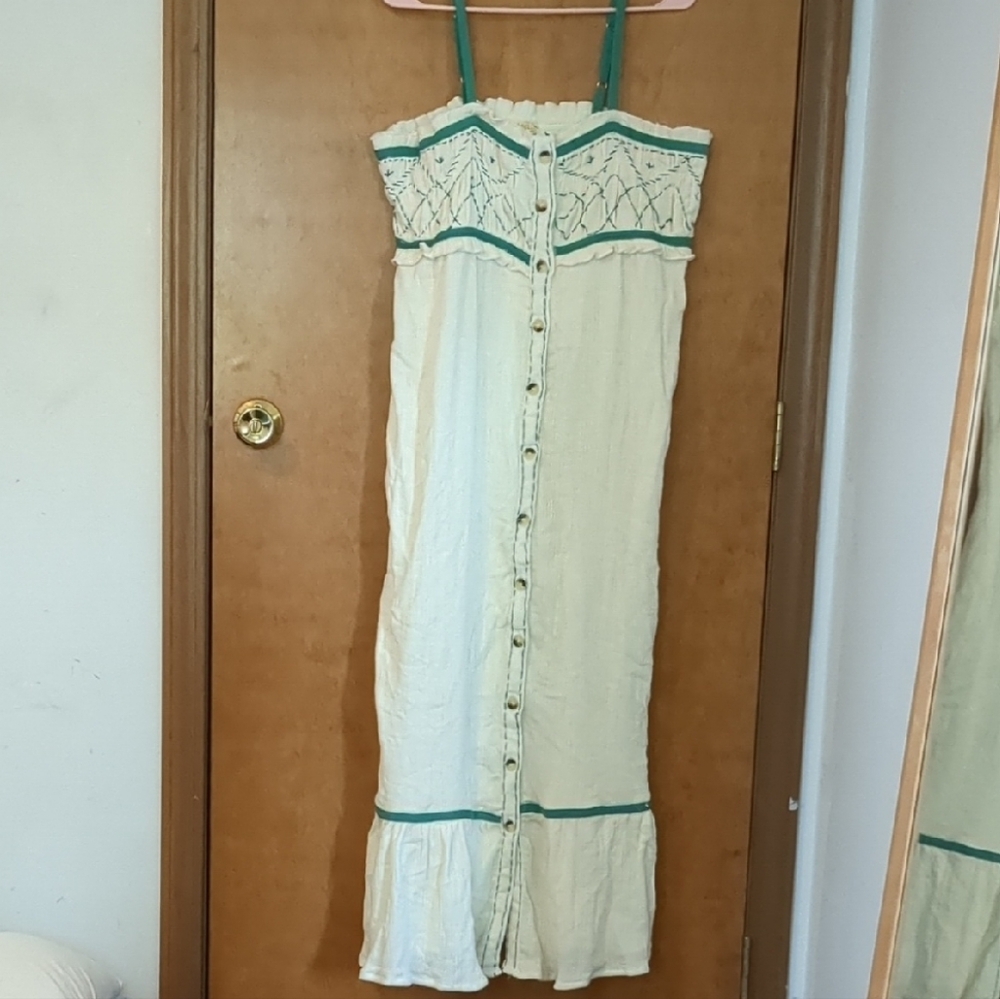 Rebellion Green Buttoned Ruffled Sundress